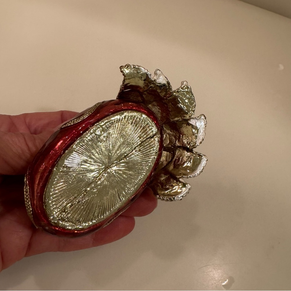 Jeweled Metal and Enamel Peacock Trinket Box With Magnetic Closure - Picture 11 of 11